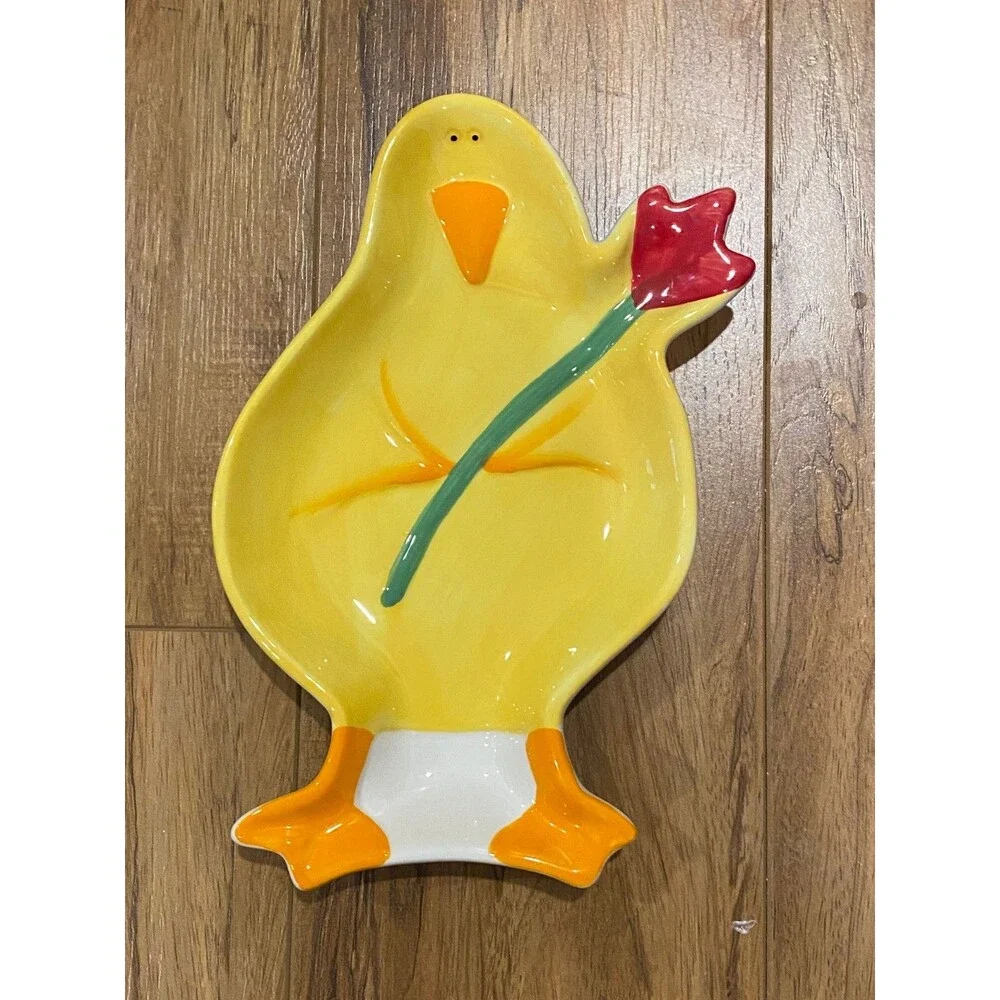 Holiday Home Ellen Crimi-Trent Chicken Chick Spoon Rest / Plate 8.75 X 5.5